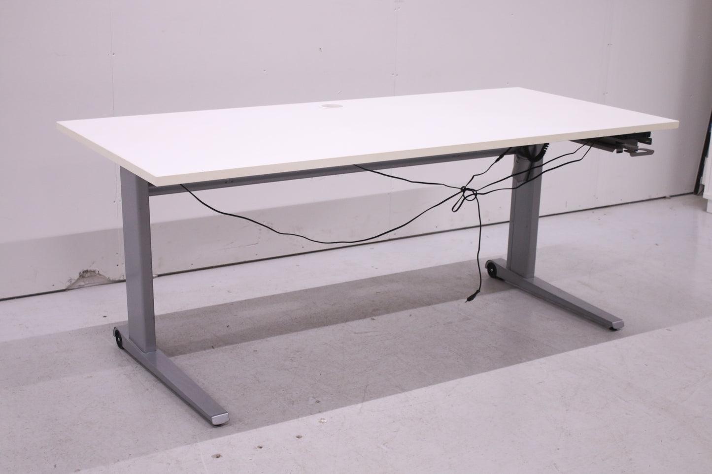 Sähköpöytä 180x80, harmaa / valkoinen