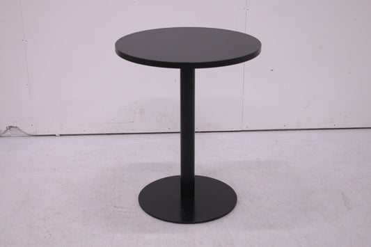 Pyöreä laippajalkapöytä uudella mustalla Ø 60 cm kannella