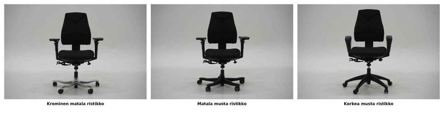 Kinnarps 6000 -työtuoli matalalla selkänojalla, uudelleenverhoiltu, valitse käsinojat, jalusta &  väri