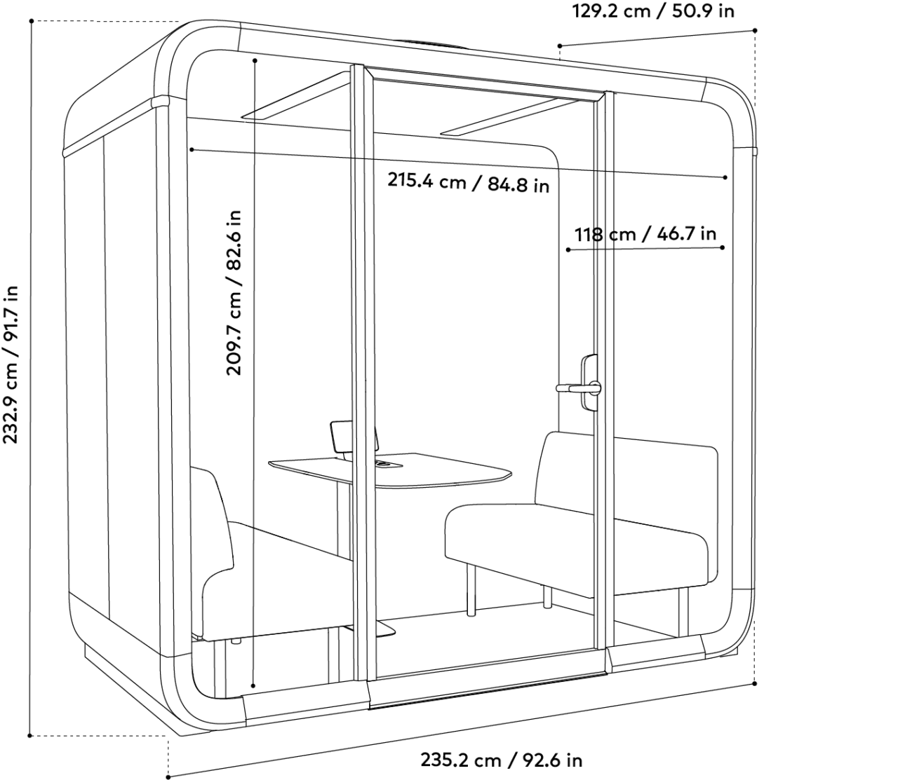 Framery Four Lite, Musta - Suomen Kalustekeskus