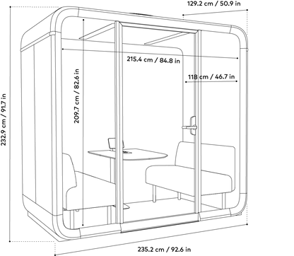 Framery Four Lite, Musta - Suomen Kalustekeskus