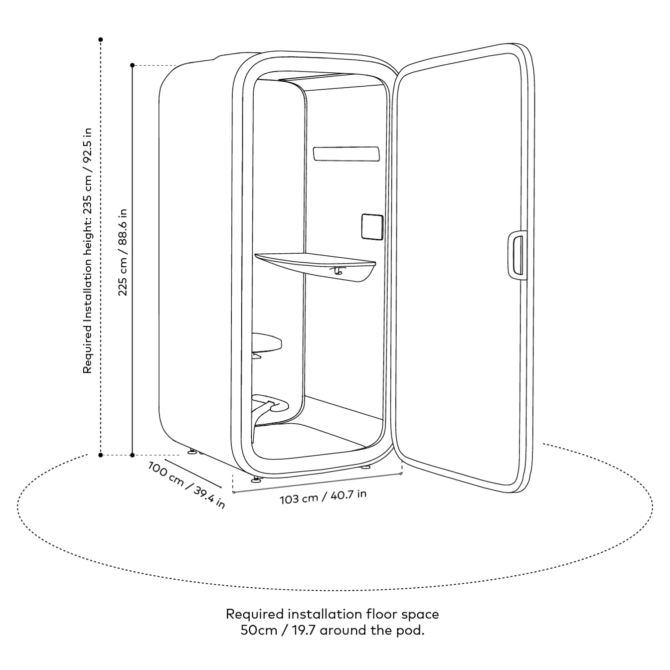 Framery One Compact, musta - Suomen Kalustekeskus