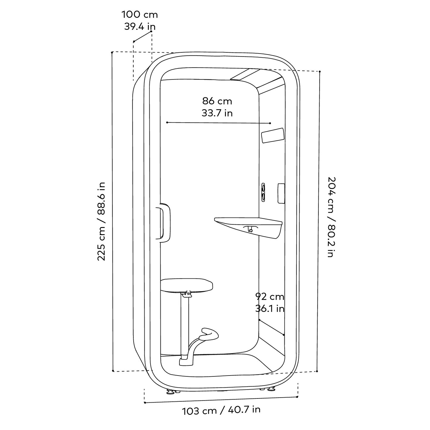 Framery One Compact, musta - Suomen Kalustekeskus