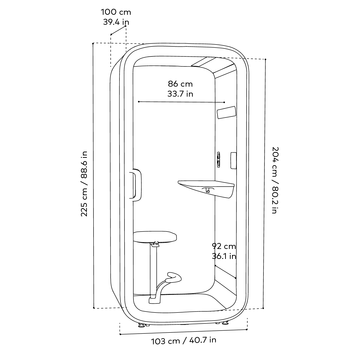 Framery One Compact, musta - Suomen Kalustekeskus