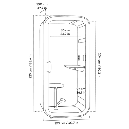 Framery One Compact, musta - Suomen Kalustekeskus