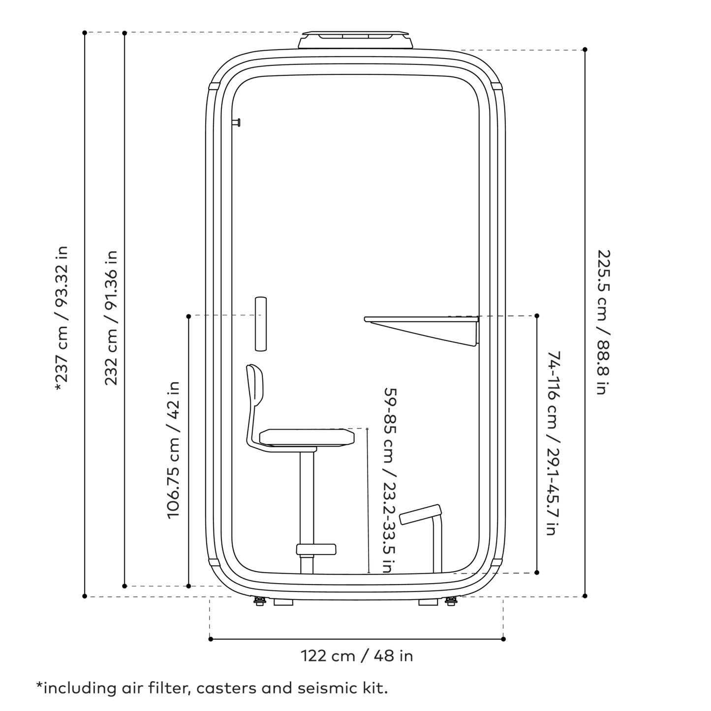 Framery One Essentials, musta - Suomen Kalustekeskus
