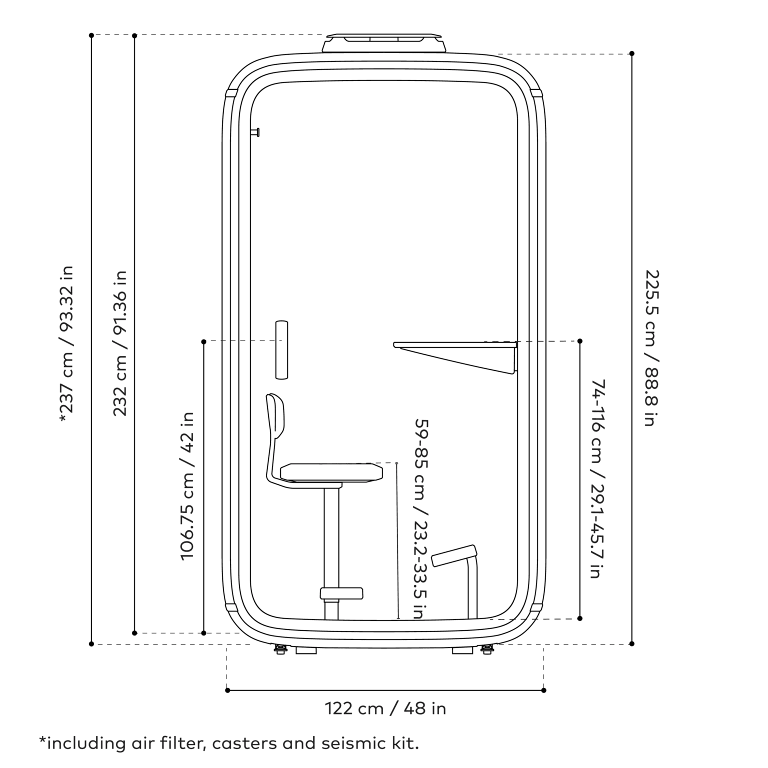Framery One Essentials, musta - Suomen Kalustekeskus