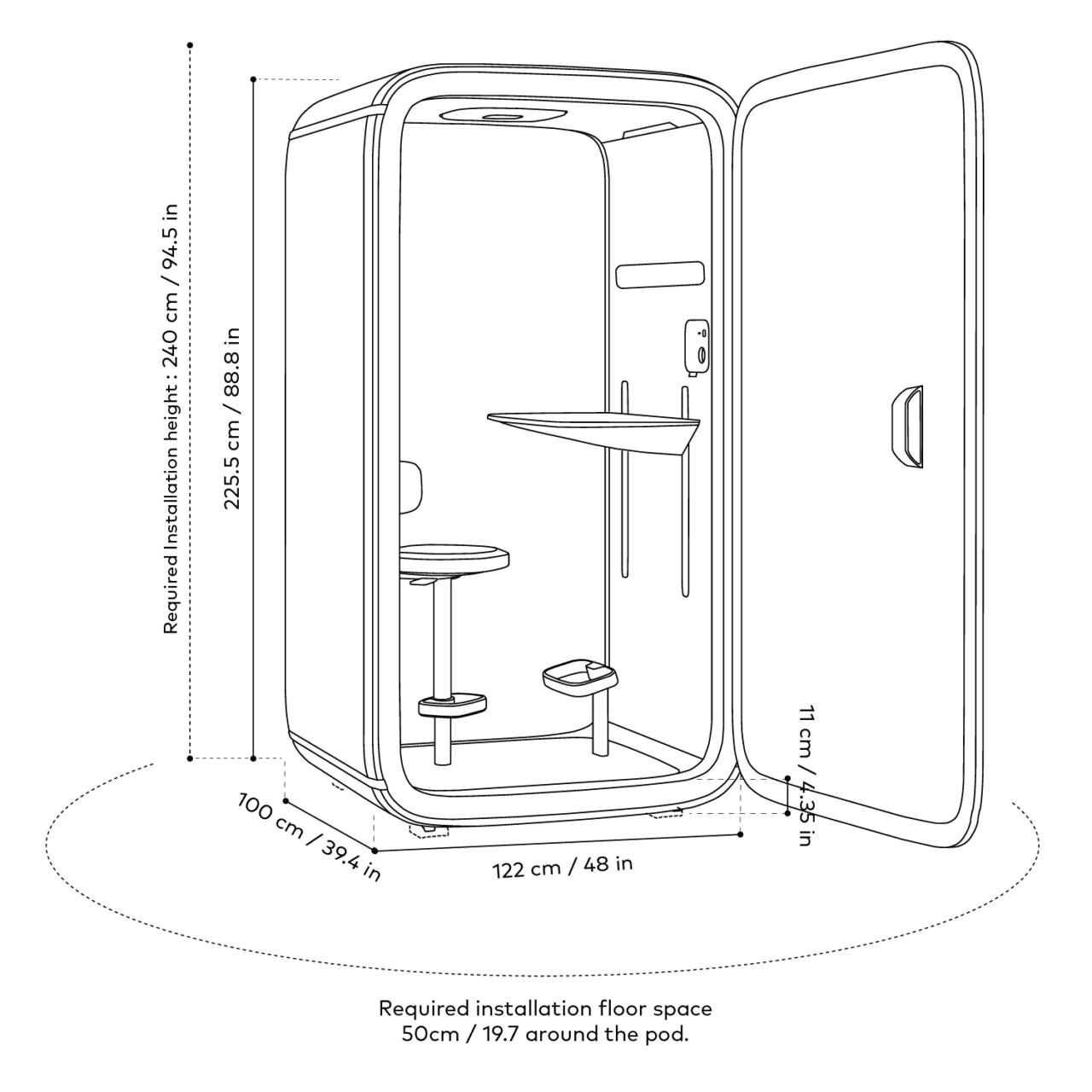 Framery One Essentials, musta - Suomen Kalustekeskus