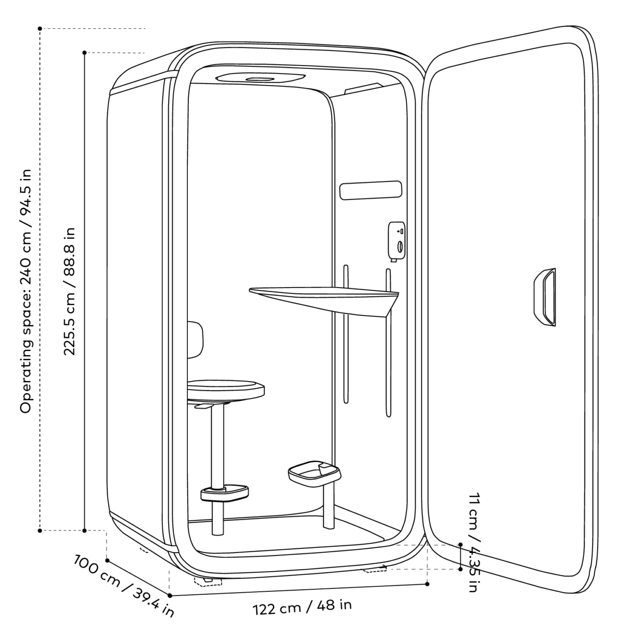 Framery One Essentials, musta - Suomen Kalustekeskus