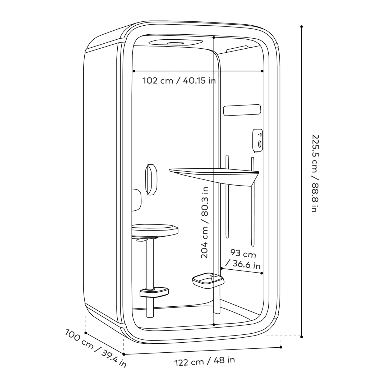 Framery One Essentials, musta - Suomen Kalustekeskus
