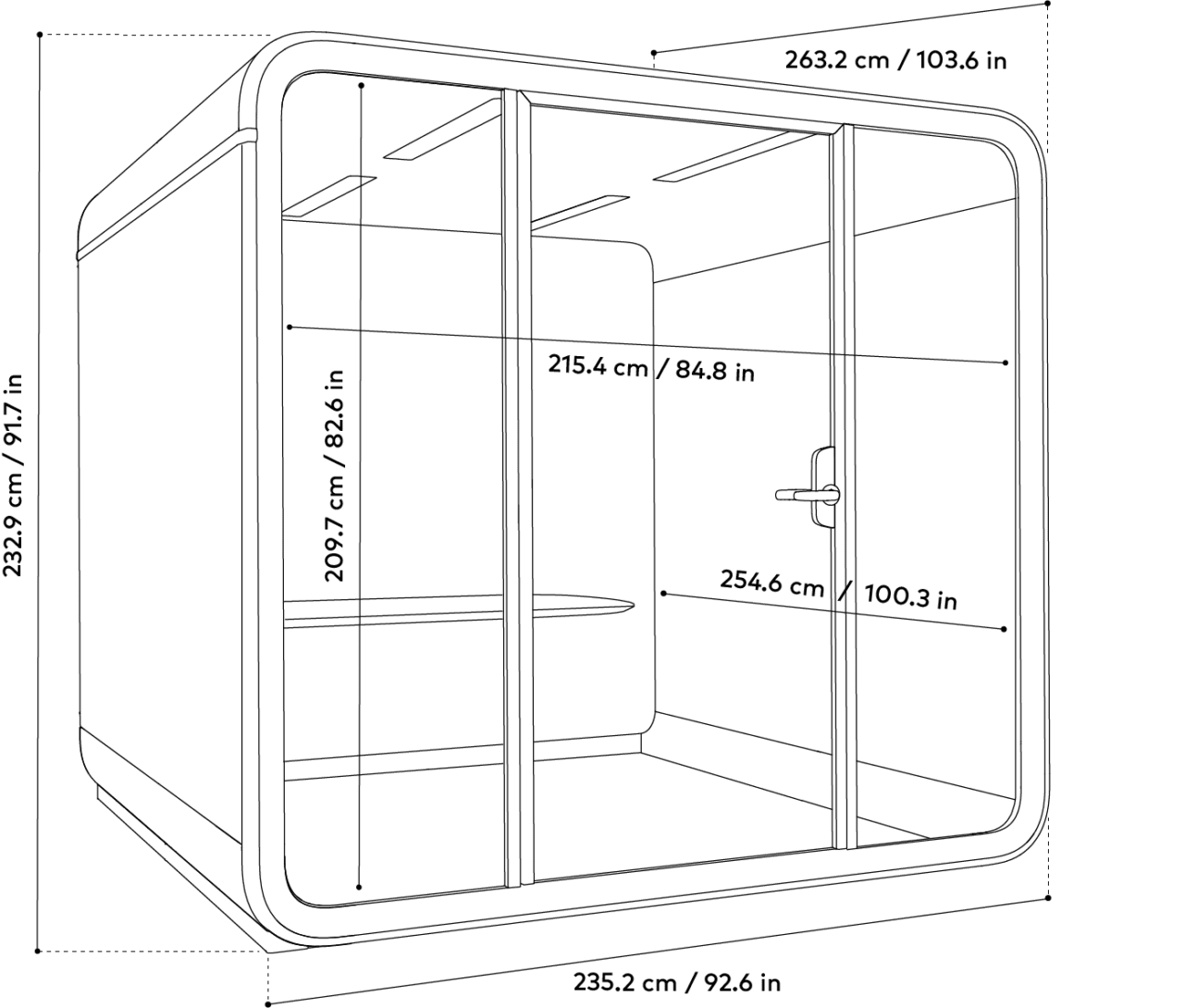 Framery Six base, Musta - Suomen Kalustekeskus