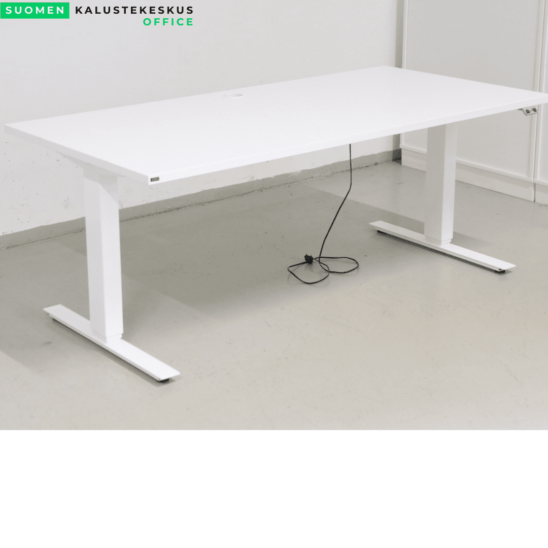 Isku Style sähköpöytä, valkoinen 160x80cm - Suomen Kalustekeskus