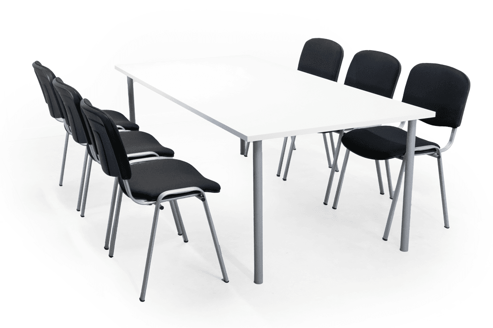 Neuvotteluryhmä 6kpl Aino asiakastuoli & Plus neuvottelupöytä 206×100 cm - Suomen Kalustekeskus