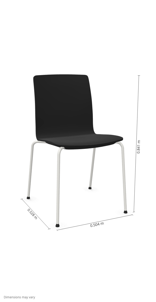 Profim COM tuoli, valkoinen runko, musta istuin - Suomen Kalustekeskus