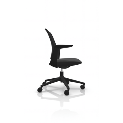 Profim Trillo Pro 20ST tuoli, käsinojat, istuinverhoilu, musta runko - Suomen Kalustekeskus