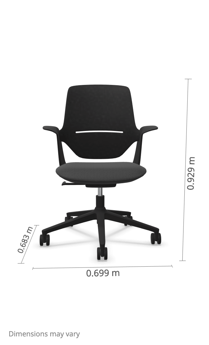 Profim Trillo Pro 20ST tuoli, käsinojat, istuinverhoilu, musta runko - Suomen Kalustekeskus