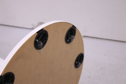 Pyöreä rullallinen pöytä, valkoinen Ø 60 cm - Suomen Kalustekeskus